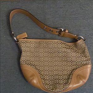 Coach signature canvas/leather hobo style purse
